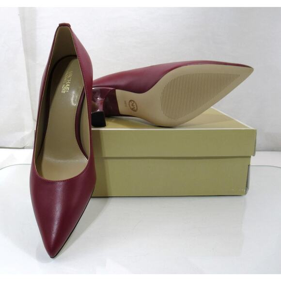 Michael Kors Clara Mid Heel Pointed toe Pump Mulberry Leather - Picture 9 of 9